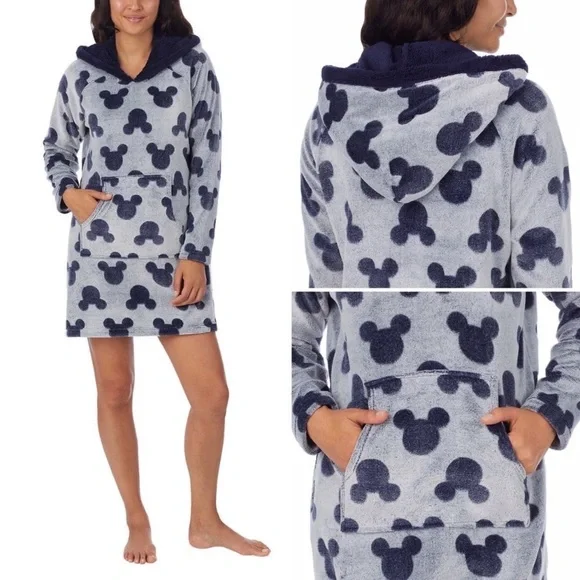 Nwt Disney Mickey Mouse Fleece Lounge Hoodie - Picture 2 of 14